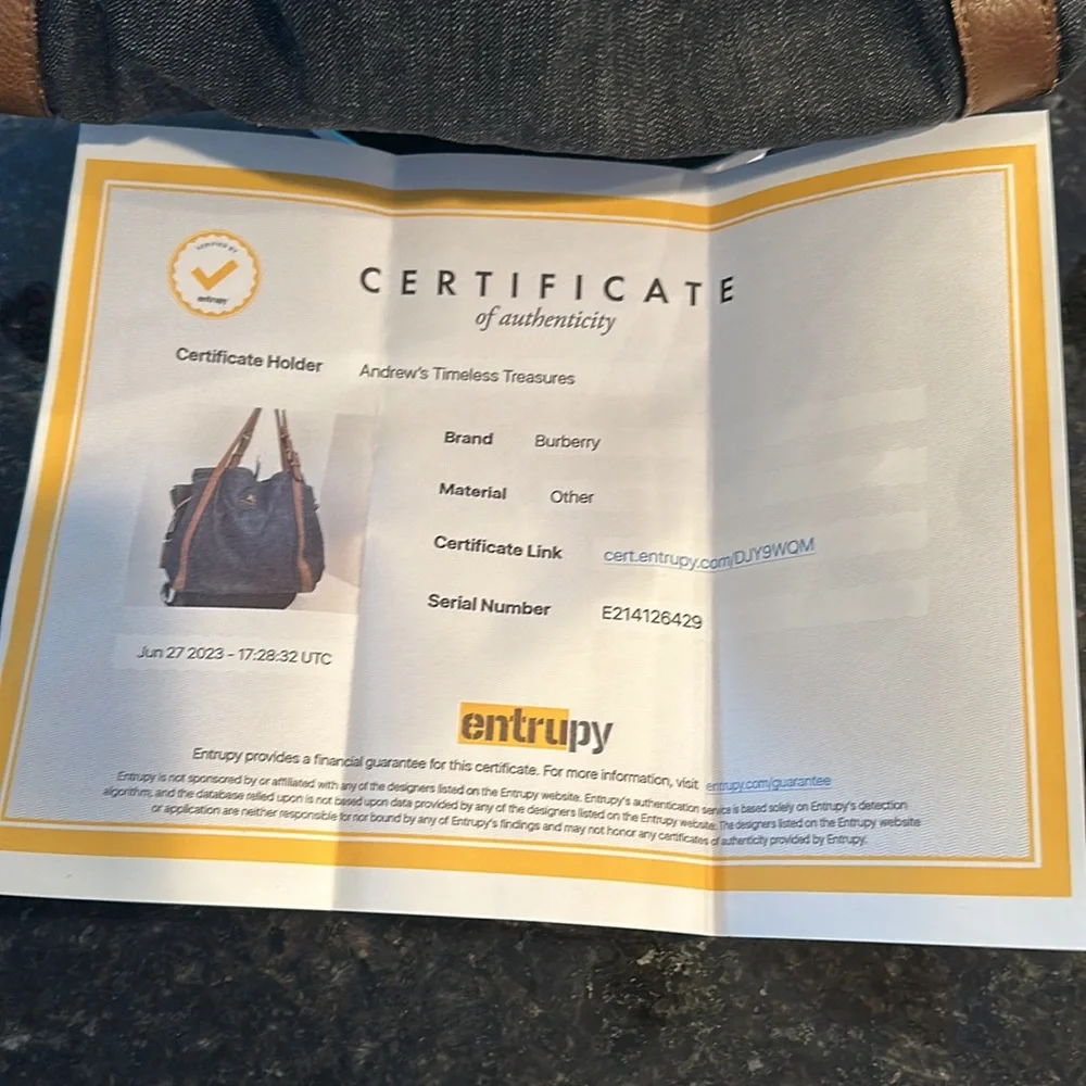 BURBERRY Denim and Leather satchel!!! EXCELLENT CONDITION! - Picture 8 of 8